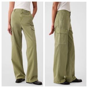 GAP mid rise loose khaki cargo pant desert cactus green army grunge 90s size 4